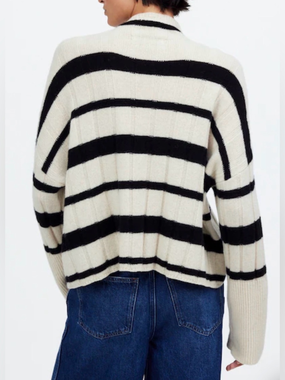 NWOT New Madewell Ribbed Cashmere-Wool Blend Pullover Sweater - Picture 3 of 8